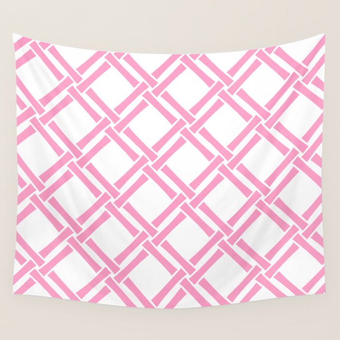Classic Bamboo Trellis Pattern 291 Pink Wall Tapestry Gallery Image 4