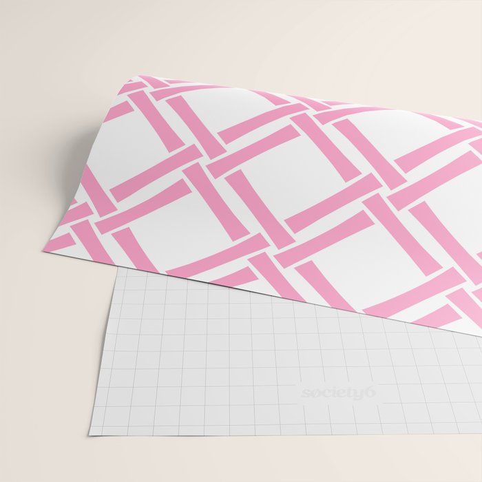 Classic Bamboo Trellis Pattern 291 Pink Wrapping Paper Gallery Image 2