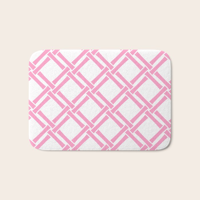 Classic Bamboo Trellis Pattern 291 Pink Bath Mat Gallery Image 1