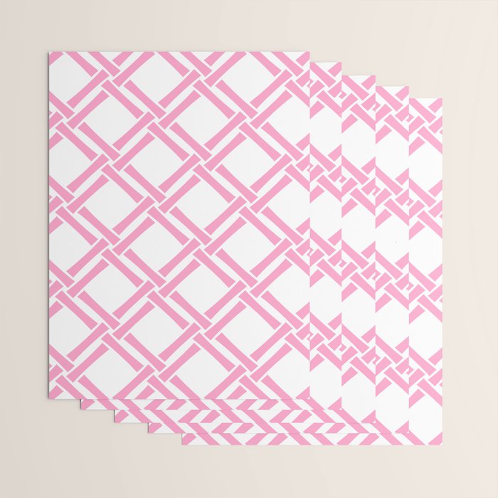 Classic Bamboo Trellis Pattern 291 Pink Wrapping Paper Gallery Image 3