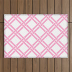 Classic Bamboo Trellis Pattern 291 Pink Outdoor Rug Gallery Image 1