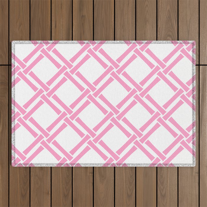 Classic Bamboo Trellis Pattern 291 Pink Outdoor Rug Gallery Image 1