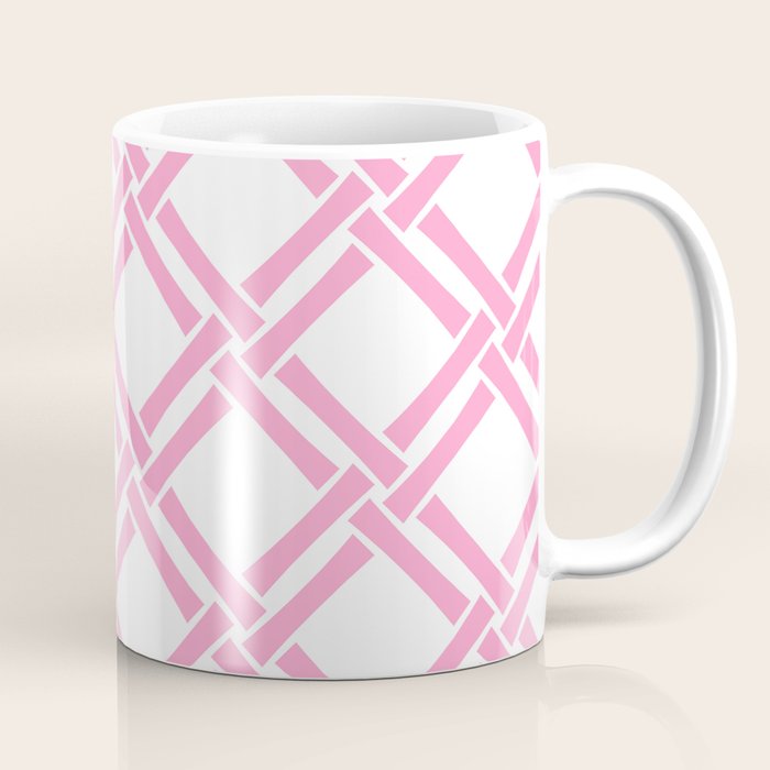 Classic Bamboo Trellis Pattern 291 Pink Coffee Mug Gallery Image 1