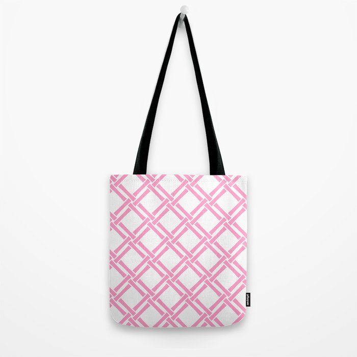 Classic Bamboo Trellis Pattern 291 Pink Tote Bag Gallery Image 2