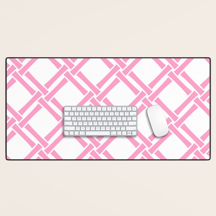 Classic Bamboo Trellis Pattern 291 Pink Desk Mat Gallery Image 1