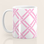 Classic Bamboo Trellis Pattern 291 Pink Coffee Mug Gallery Image 3