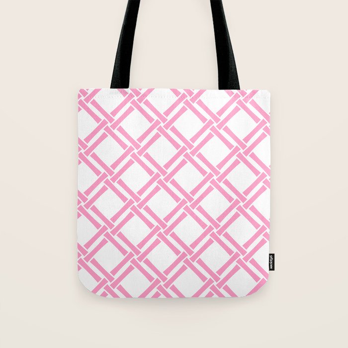 Classic Bamboo Trellis Pattern 291 Pink Tote Bag Gallery Image 1