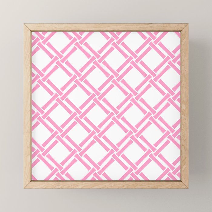 Classic Bamboo Trellis Pattern 291 Pink Mini Art Print Gallery Image 1