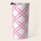 Classic Bamboo Trellis Pattern 291 Pink Travel Mug Gallery Image 3
