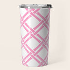 Classic Bamboo Trellis Pattern 291 Pink Travel Mug Gallery Image 2