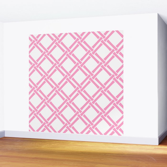 Classic Bamboo Trellis Pattern 291 Pink Wall Mural Gallery Image 2