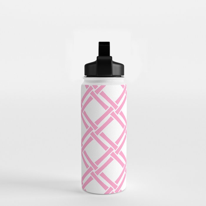 Classic Bamboo Trellis Pattern 291 Pink Water Bottle Gallery Image 2