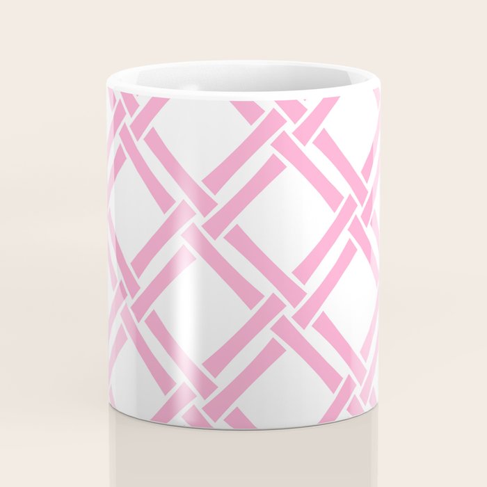 Classic Bamboo Trellis Pattern 291 Pink Coffee Mug Gallery Image 4