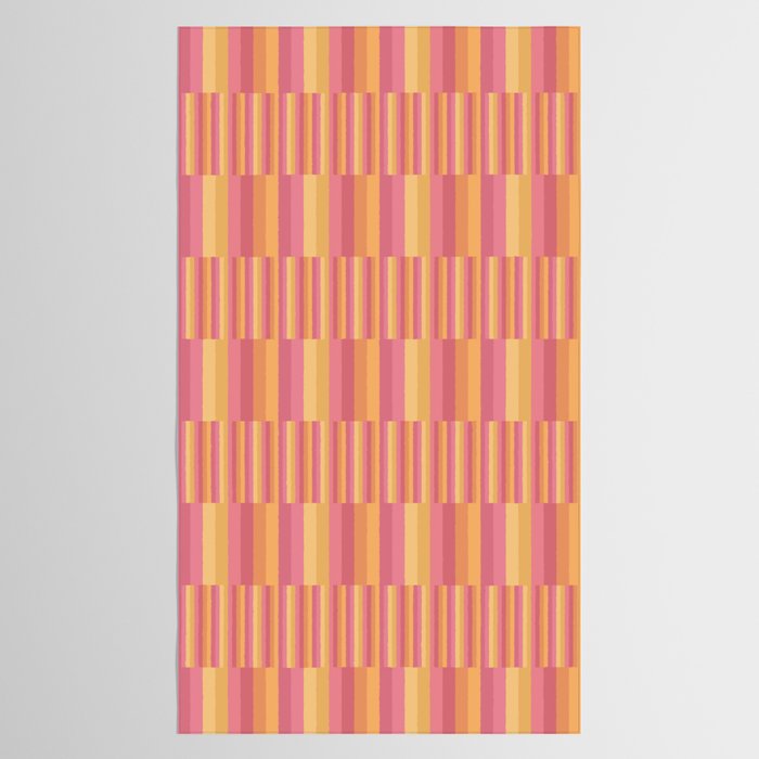 Mixed Stripes Pattern V Pink Yellow Orange Tablecloth Gallery Image 2