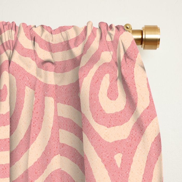 SWIRL Bubblegum and Almond Window Curtain Gallery Image 2