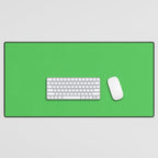 Solid Bright Kelly Green Color Desk Mat Gallery Image 1
