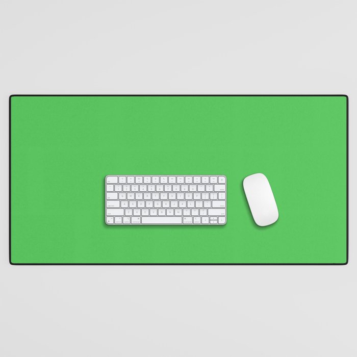 Solid Bright Kelly Green Color Desk Mat Gallery Image 1