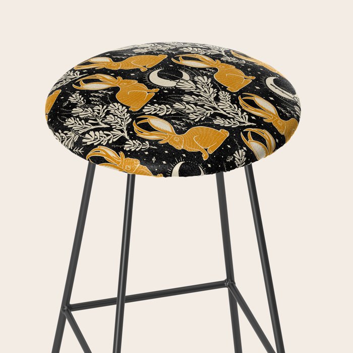 Jackalope - black & marigold  Stool Gallery Image 2