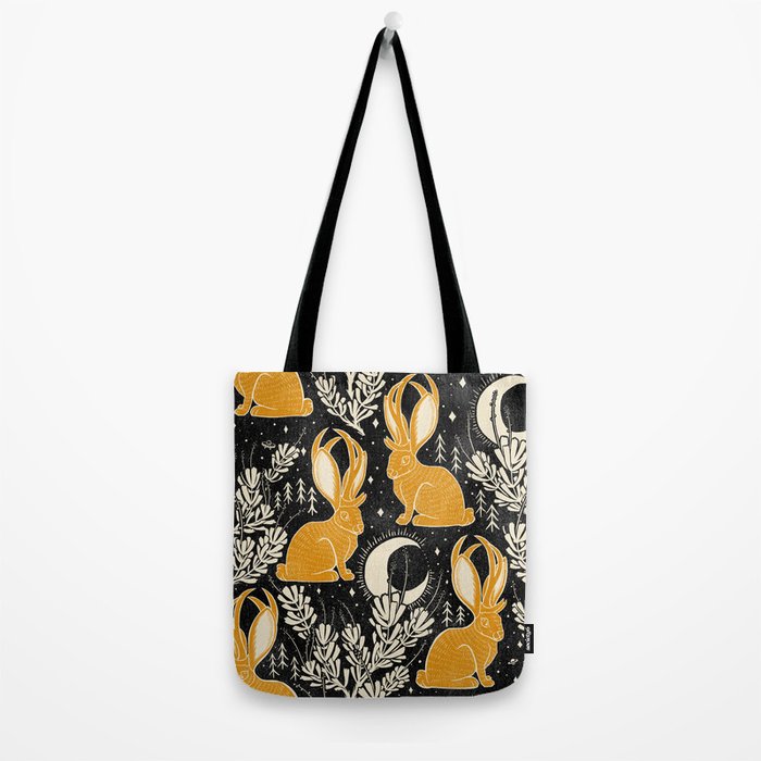 Jackalope - black & marigold  Tote Bag Gallery Image 2