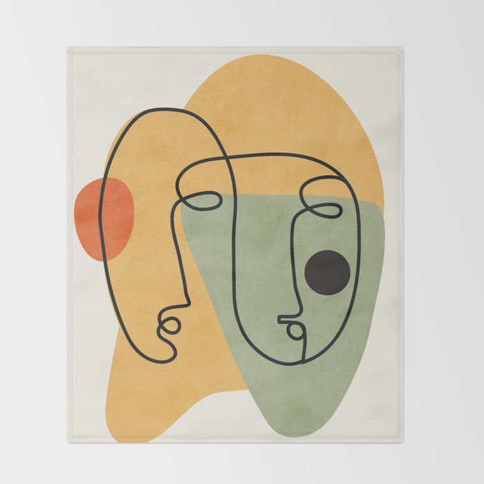 Abstract Faces 19 Throw Blanket Gallery Image 2