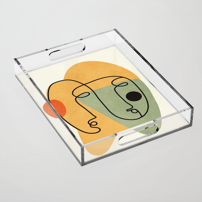 Abstract Faces 19 Acrylic Tray Gallery Image 1