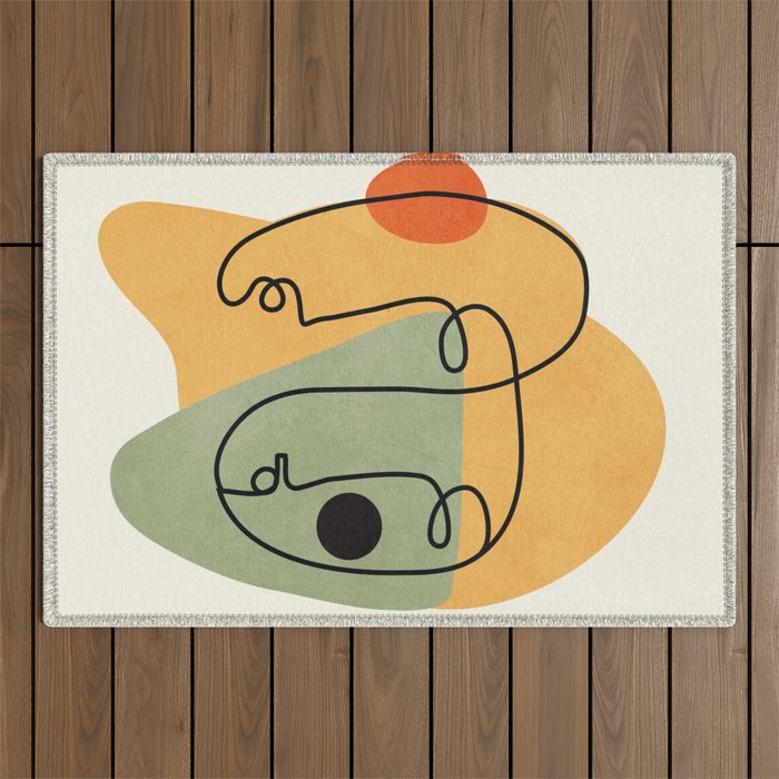 Abstract Faces 19 Outdoor Rug Gallery Image 1