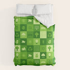 Green eco friendly nature geometric mosaic pattern Comforter Gallery Image 6