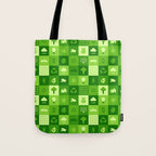 Green eco friendly nature geometric mosaic pattern Tote Bag Gallery Image 1