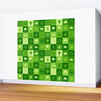 Green eco friendly nature geometric mosaic pattern Wall Mural Gallery Image 2