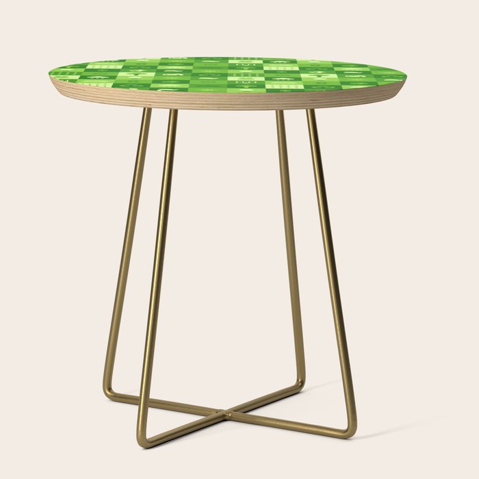 Green eco friendly nature geometric mosaic pattern Side Table Gallery Image 1