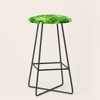 Green eco friendly nature geometric mosaic pattern Stool Gallery Image 1