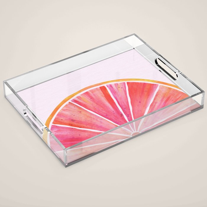 Sunny Grapefruit Watercolor Acrylic Tray Gallery Image 1
