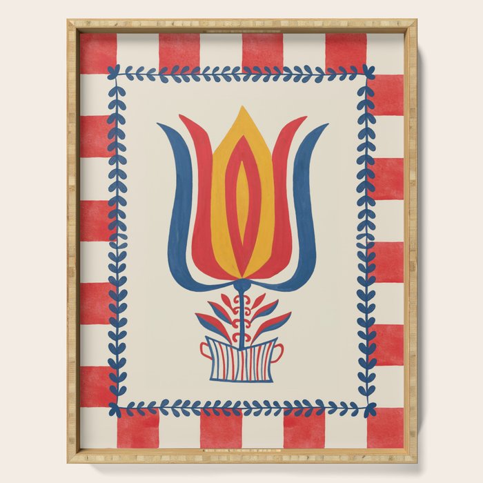 Folksy Tulip Serving Tray Gallery Image 1