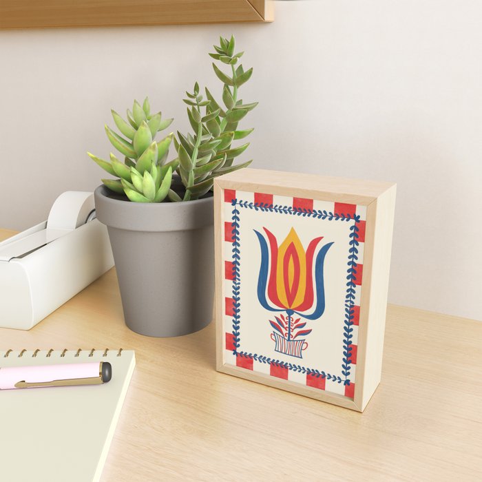Folksy Tulip Mini Art Print Gallery Image 2
