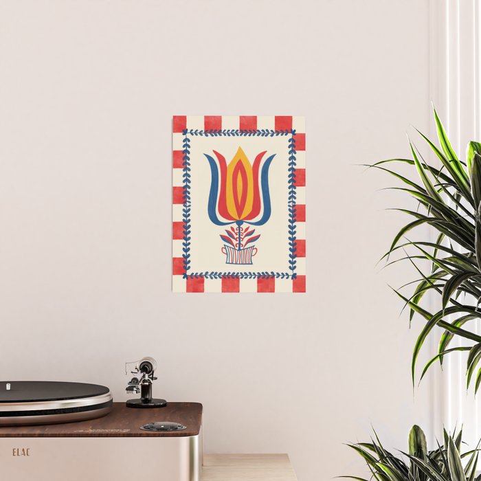 Folksy Tulip Poster Gallery Image 2