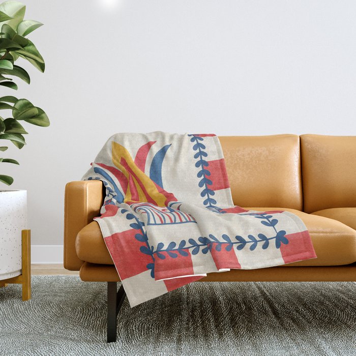 Folksy Tulip Throw Blanket Gallery Image 1
