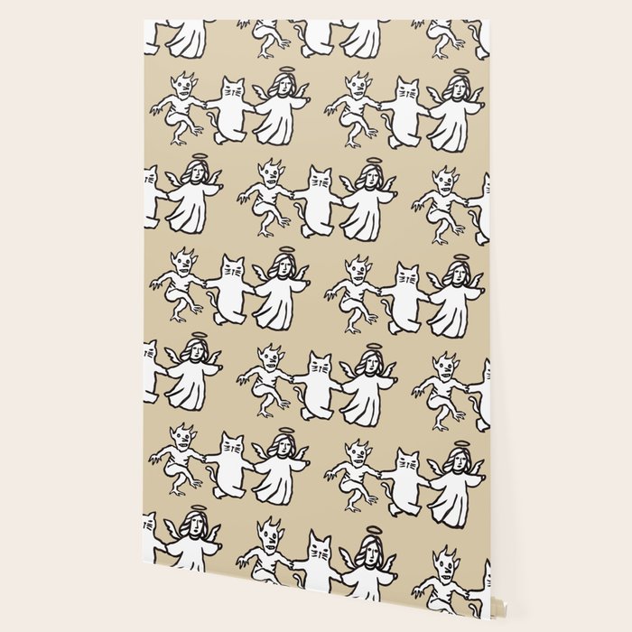 The angel and devil and cat Wallpaper Gallery Image 2