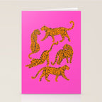Abstract leopard with red lips illustration in fuchsia background  Stationery Card Gallery Image 2