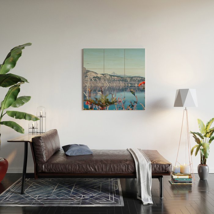 Thielsen from Crater Lake Wood Wall Art Gallery Image 2