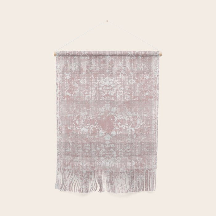 Antique French Oriental Faded Rose Wall Hanging Gallery Image 1