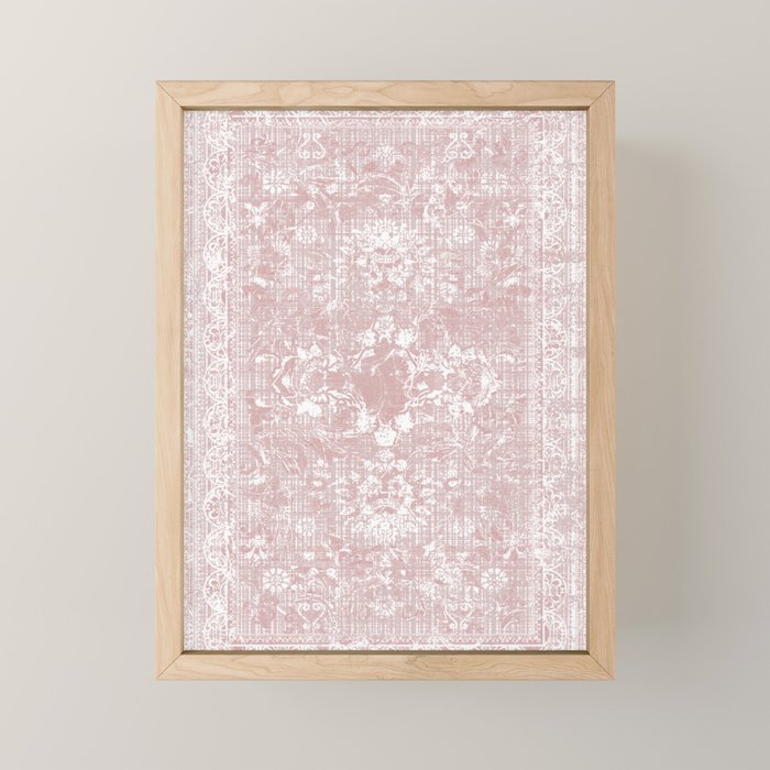 Antique French Oriental Faded Rose Mini Art Print Gallery Image 1