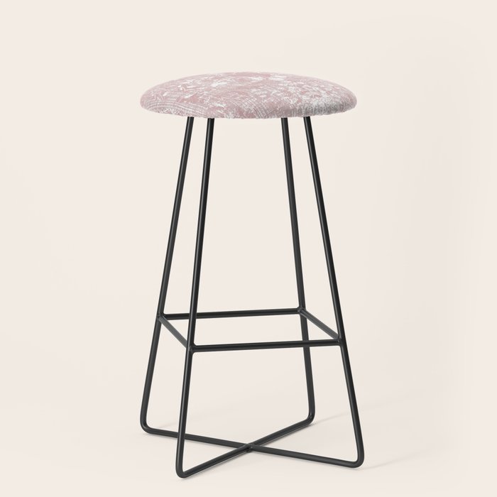 Antique French Oriental Faded Rose Stool Gallery Image 1