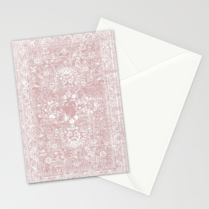 Antique French Oriental Faded Rose Stationery Card Gallery Image 2