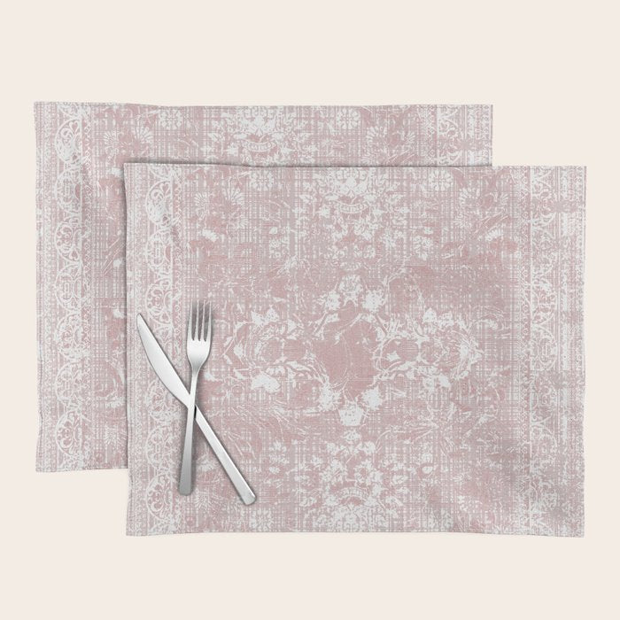 Antique French Oriental Faded Rose Placemat Gallery Image 1