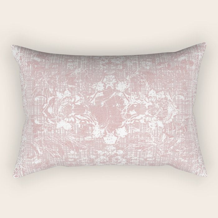 Antique French Oriental Faded Rose Rectangular Pillow Gallery Image 2