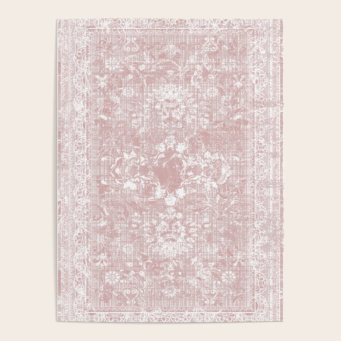 Antique French Oriental Faded Rose Poster Gallery Image 4