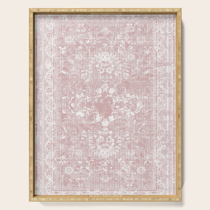 Antique French Oriental Faded Rose Serving Tray Gallery Image 1