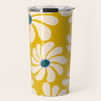 Retro Super Bloom - 70's Vibe - Yellow Travel Mug Gallery Image 1