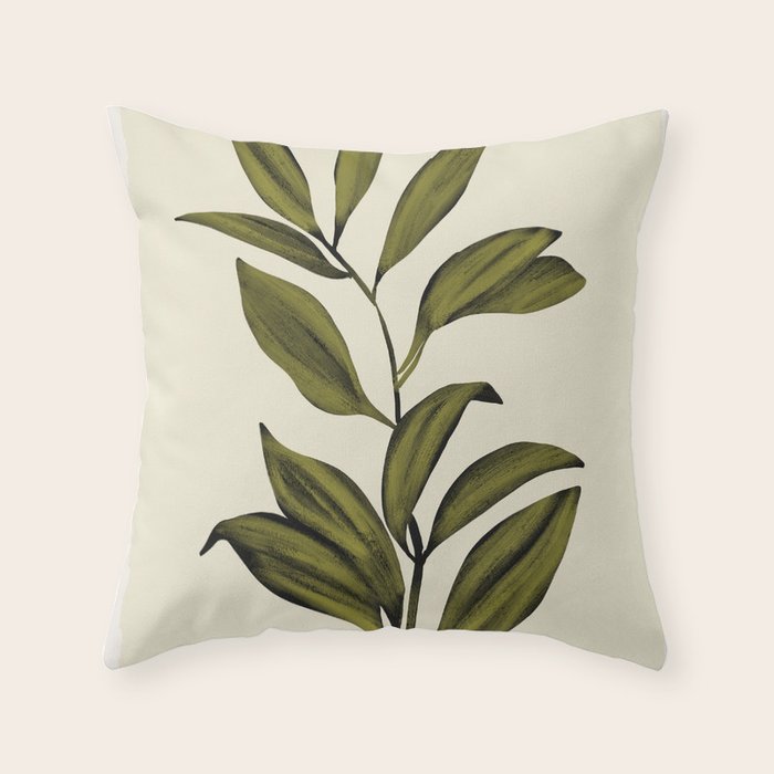 Abstract Art /Minimal Plant 82 Throw Pillow Gallery Image 6