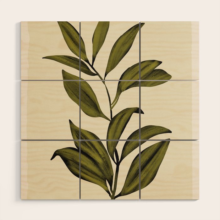 Abstract Art /Minimal Plant 82 Wood Wall Art Gallery Image 1